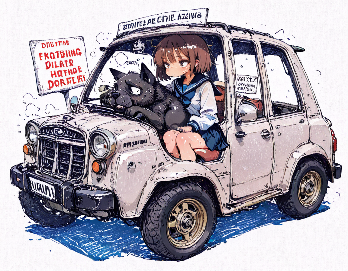 車と女の子 | の人気AIイラスト・グラビア