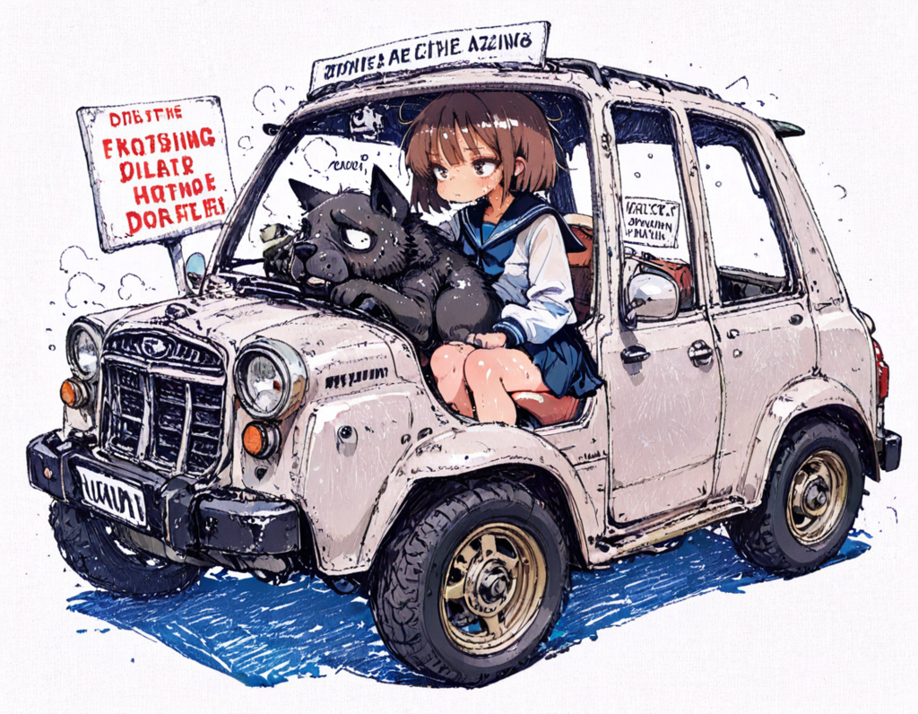 車と女の子