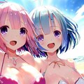 海で遊ぶレム＆ラム（その3） 5枚目