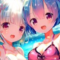 海で遊ぶレム＆ラム（その3） 2枚目