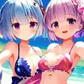 海で遊ぶレム＆ラム（その3） 10枚目