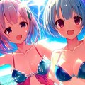 海で遊ぶレム＆ラム（その3） 9枚目