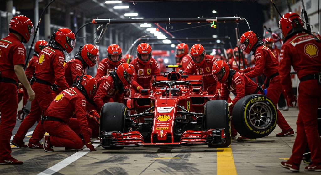 フェラーリF1　ピット作業中