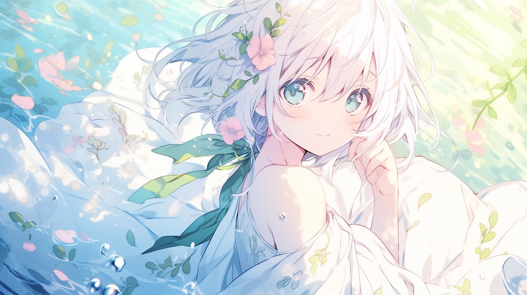 花の精霊と水辺のささやき