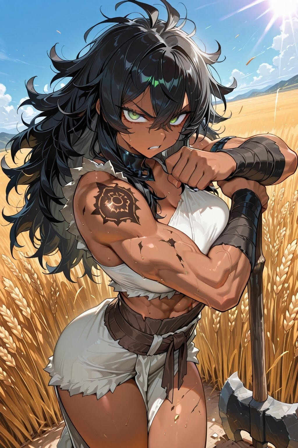 石斧を持つ女戦士