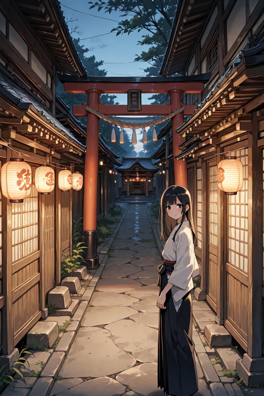 路地の先にある神社