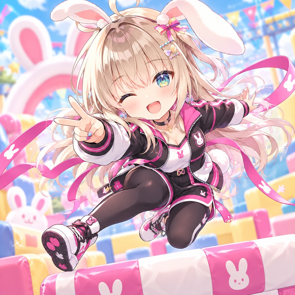 うさぎアスレチック（１）３時のアイドル　GPTimages2.5