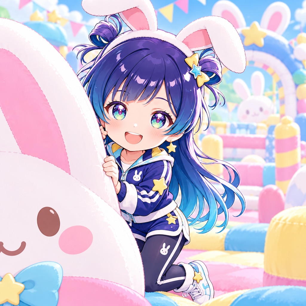 うさぎアスレチック（１）３時のアイドル　GPTimages2.5