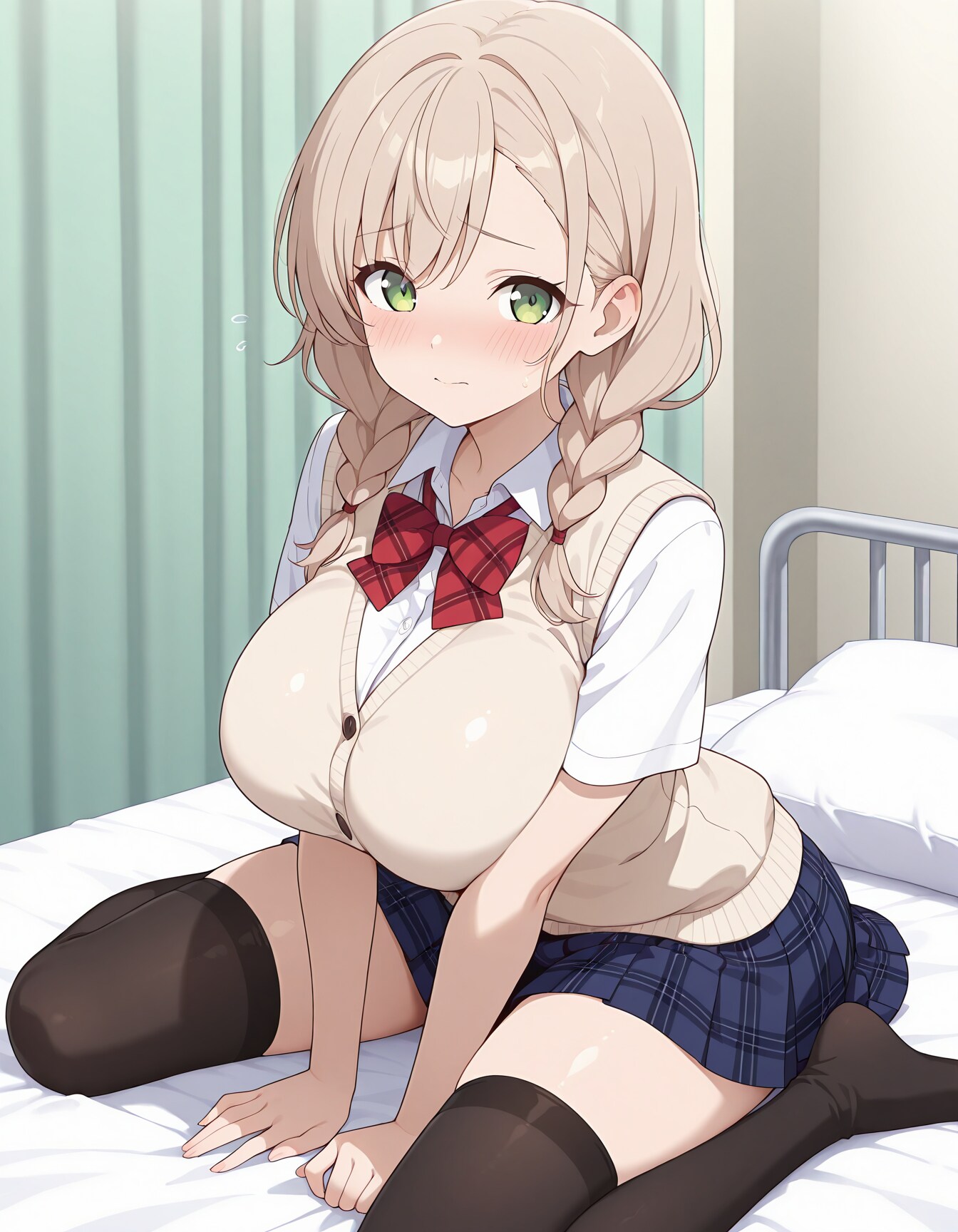 下着検査をうけるみつあみちゃん