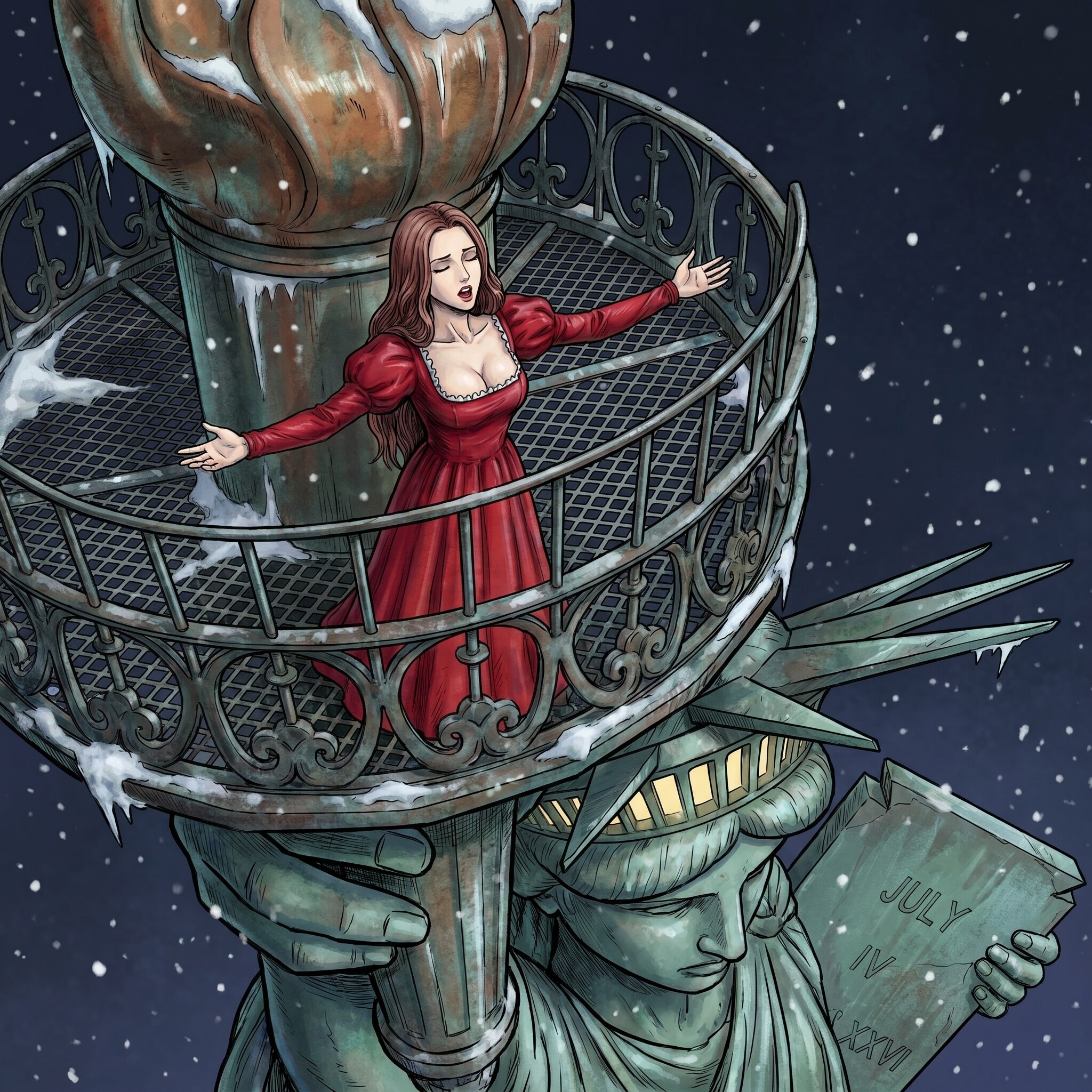 "Melissa" on the Statue of Liberty