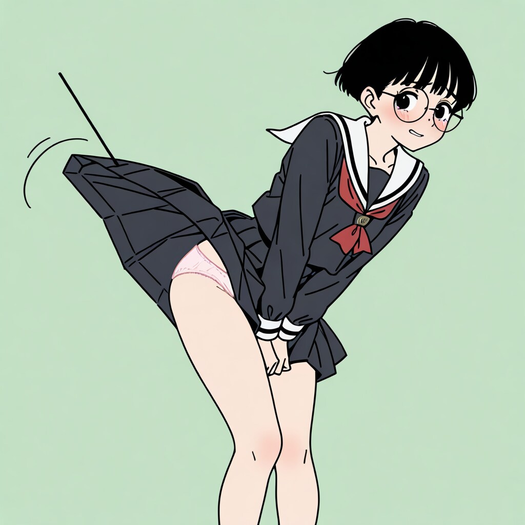 パンチラ女学生