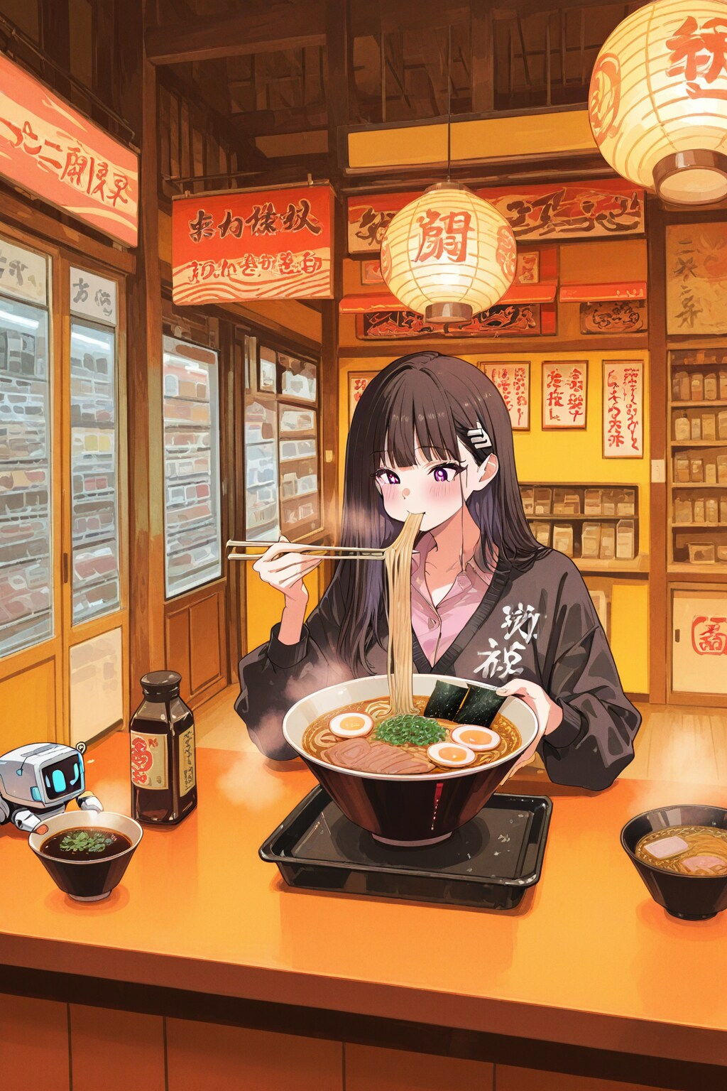 #昭和52年ラーメン屋ロボットチャレンジ～でも箱がないorz | の人気AIイラスト・グラビア