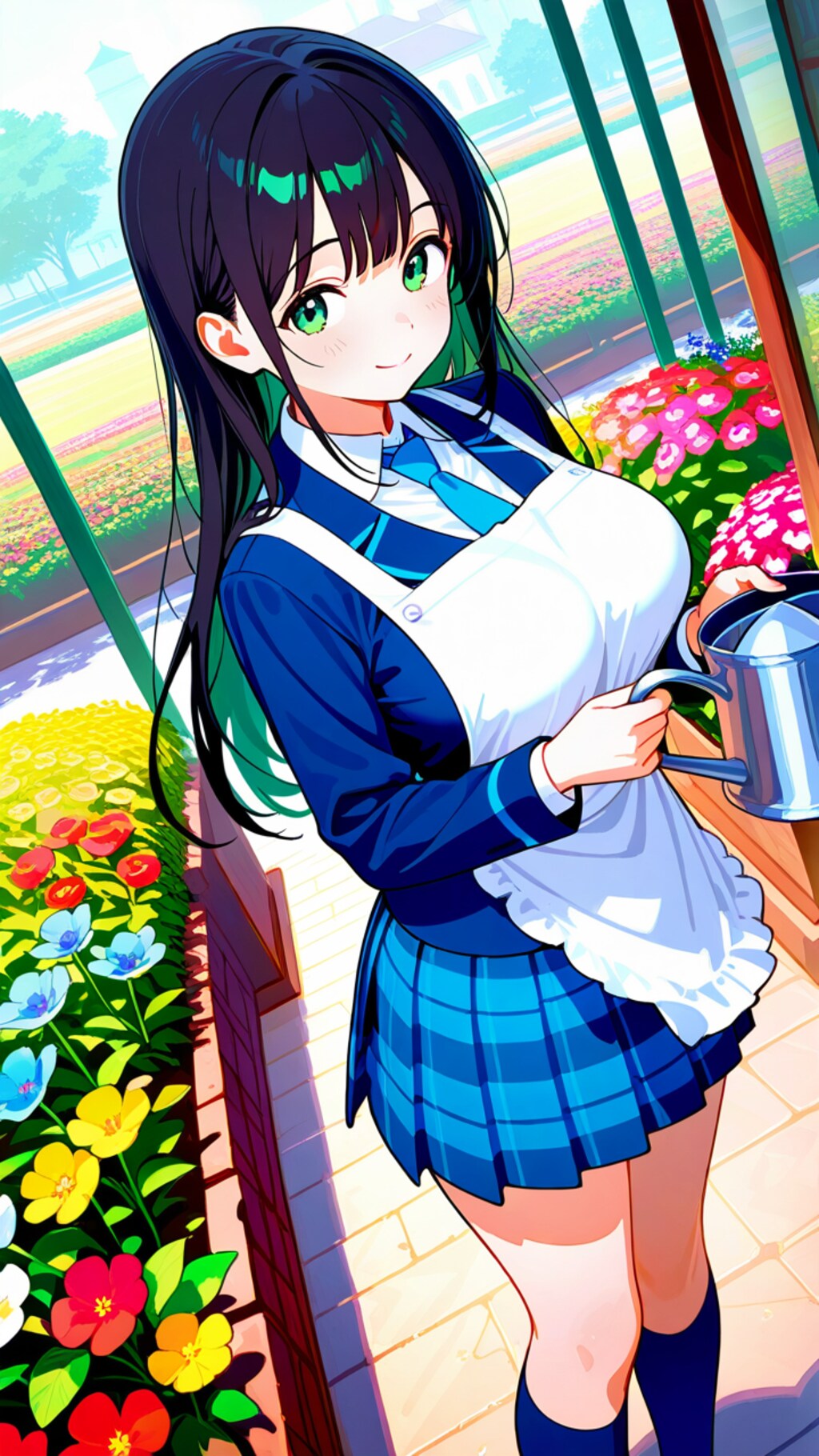 花屋でバイトしている黒髪JKさん