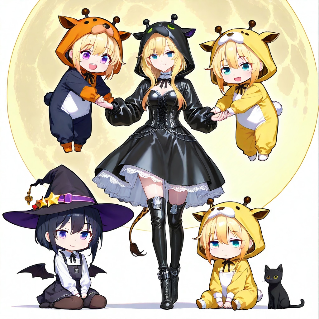 魔女の使い魔風お姉さんと着ぐるみちび子ちゃん