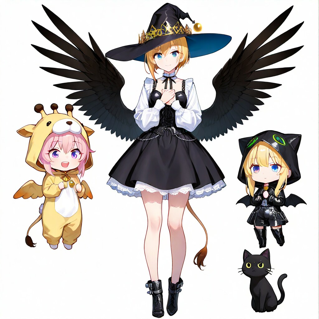 魔女の使い魔風お姉さんと着ぐるみちび子ちゃん