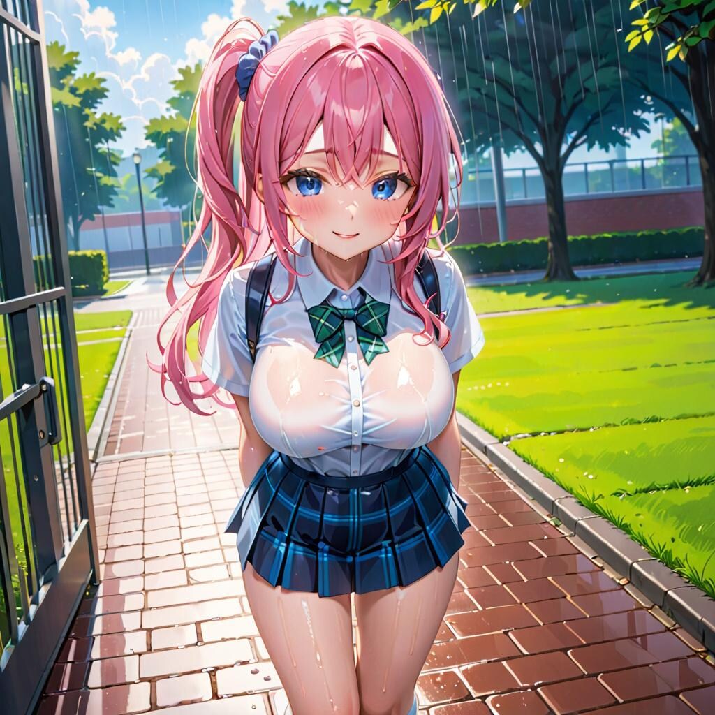 通り雨と通学中のあの娘