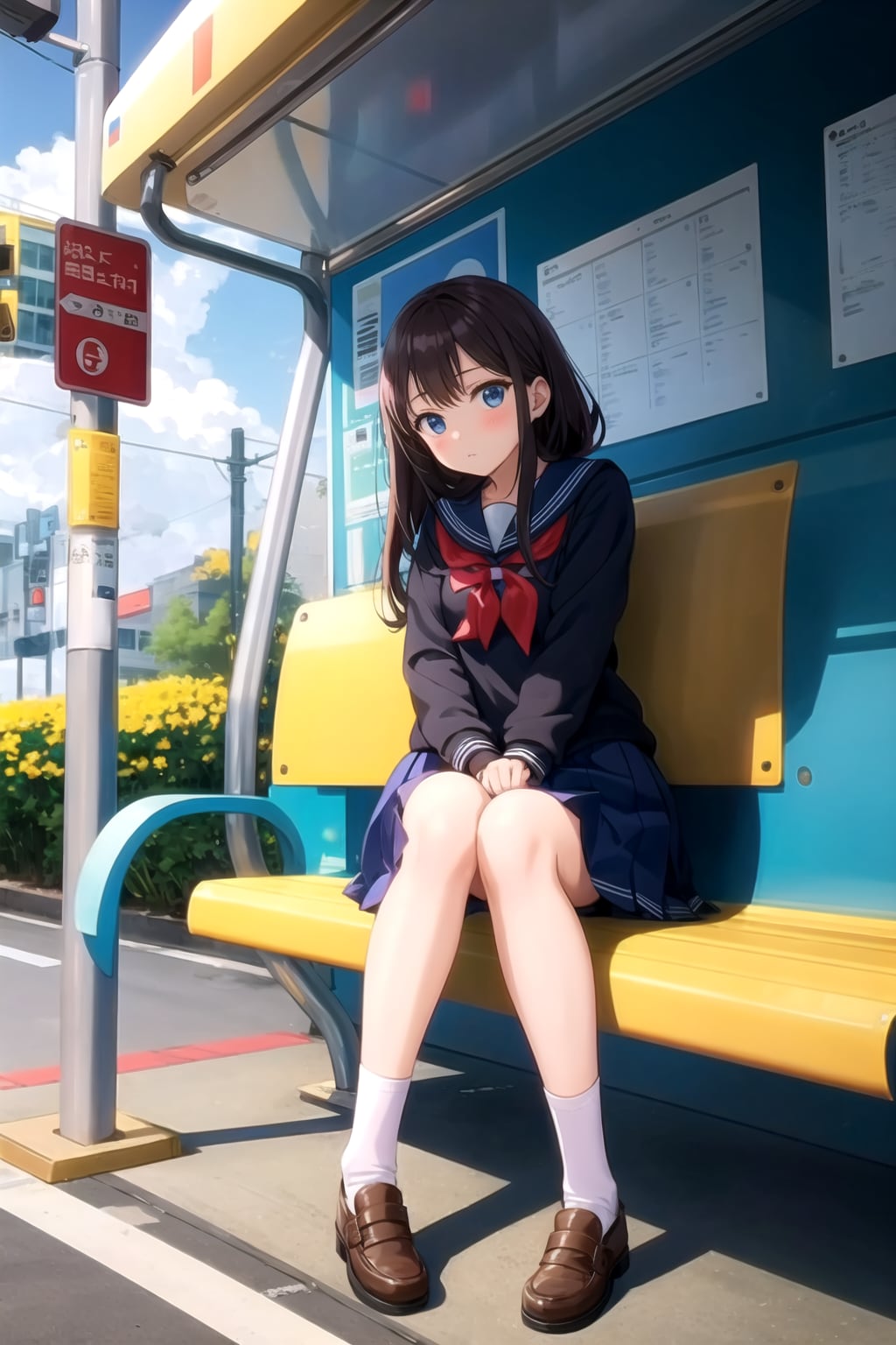 月曜日の女の子　V4B版　通学中のバス停