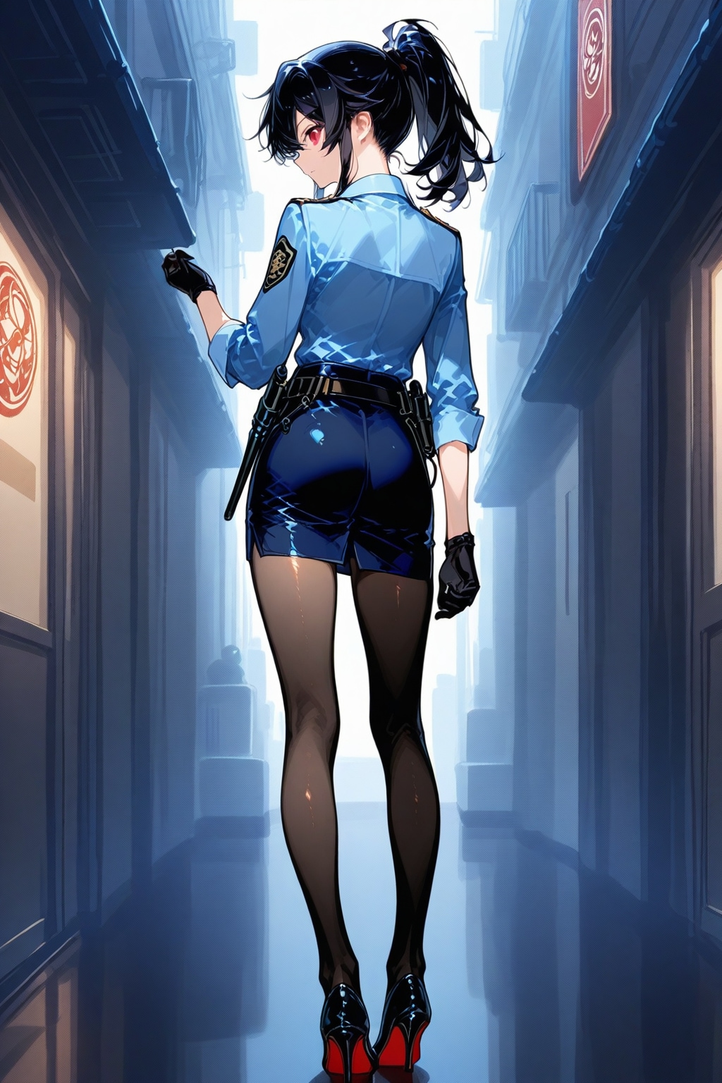 路地裏をパトロール