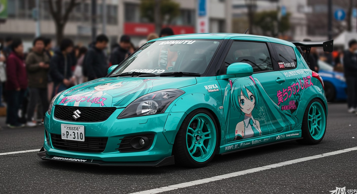 スイフトスポーツ初音ミク痛車 | の人気AIイラスト・グラビア