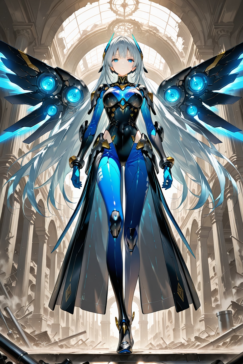 メカ娘と神殿 | の人気AIイラスト・グラビア