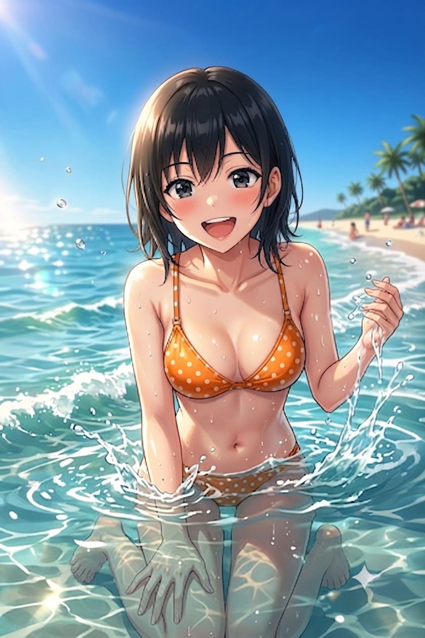 幼馴染と夏の海