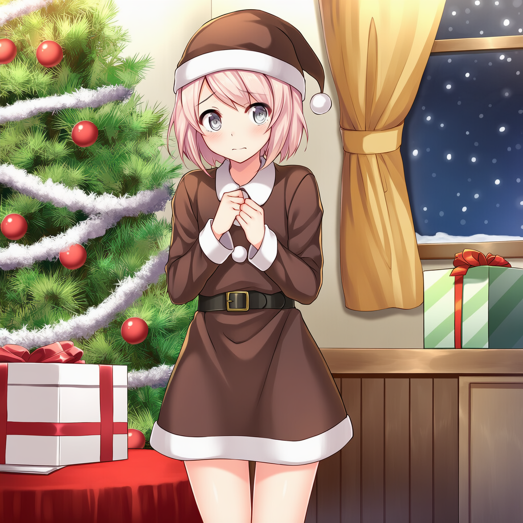 てっちゃん　茶サンタ服でクリスマス準備 | の人気AIイラスト・グラビア
