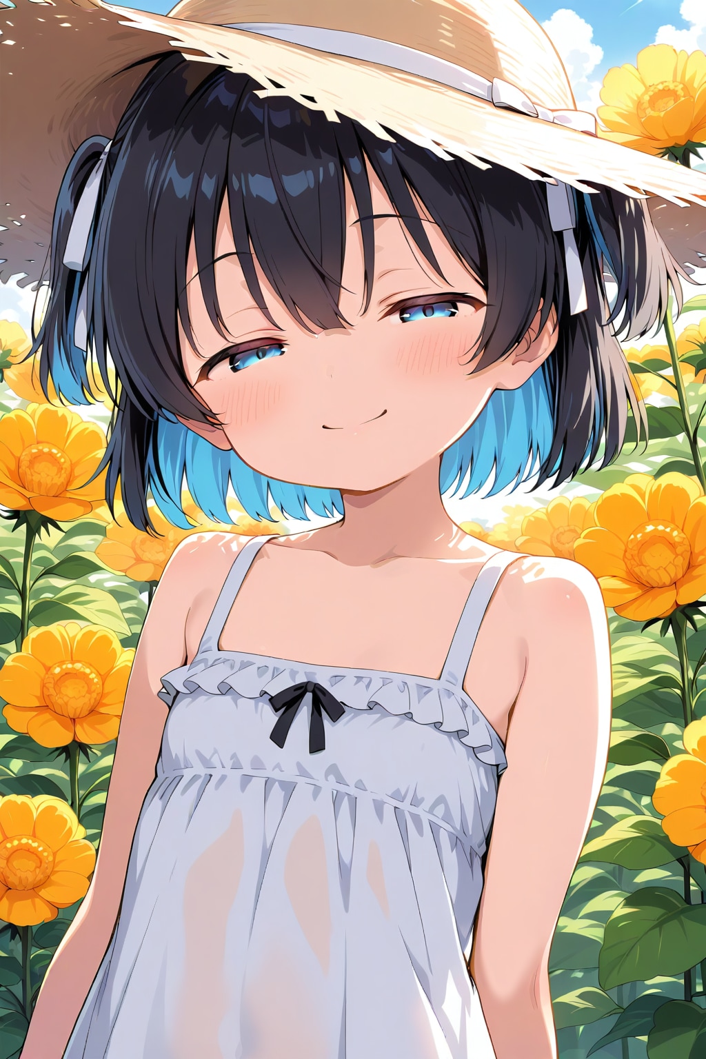 麦わらの 帽子の君が