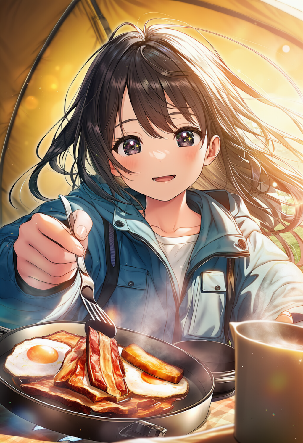 女子高生のソロキャンプ　朝