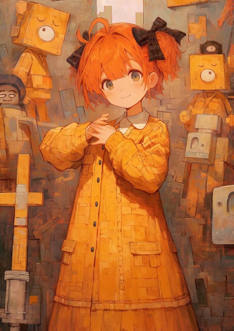 ダンボールロボとオレンジさん🍊