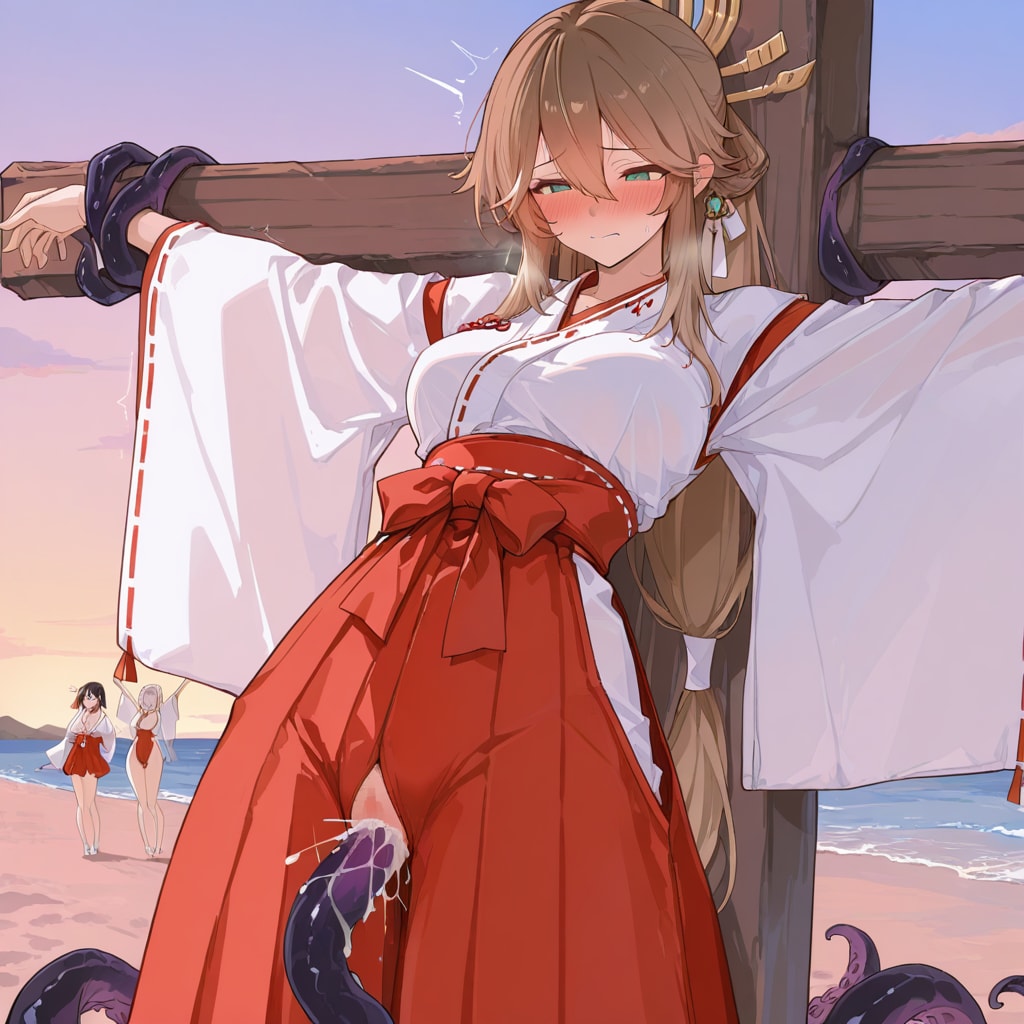巫女さんを磔にして触手責めにしたかった（失敗）