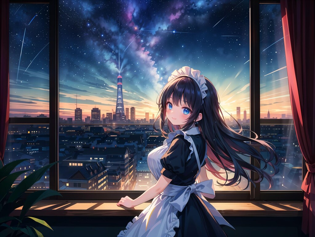 窓辺のメイドさん