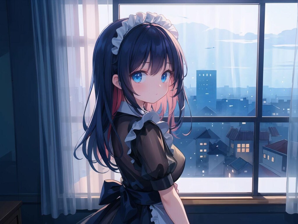 窓辺のメイドさん