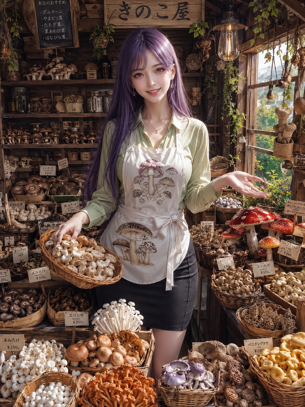 木の小屋でキノコ屋