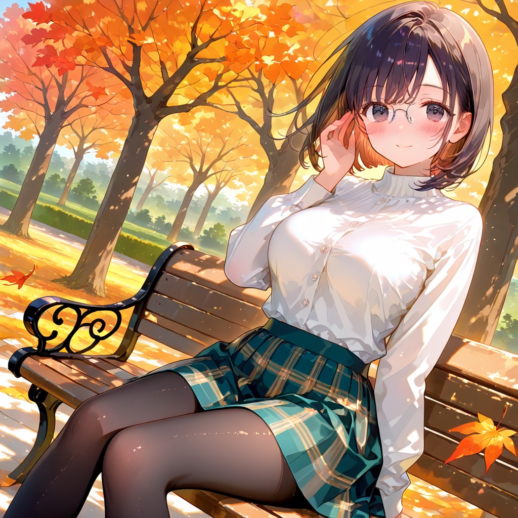 紅葉と女の子 | の人気AIイラスト・グラビア