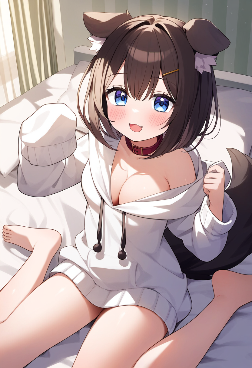 わふ～、服もベッドもご主人様の匂いがします～♪