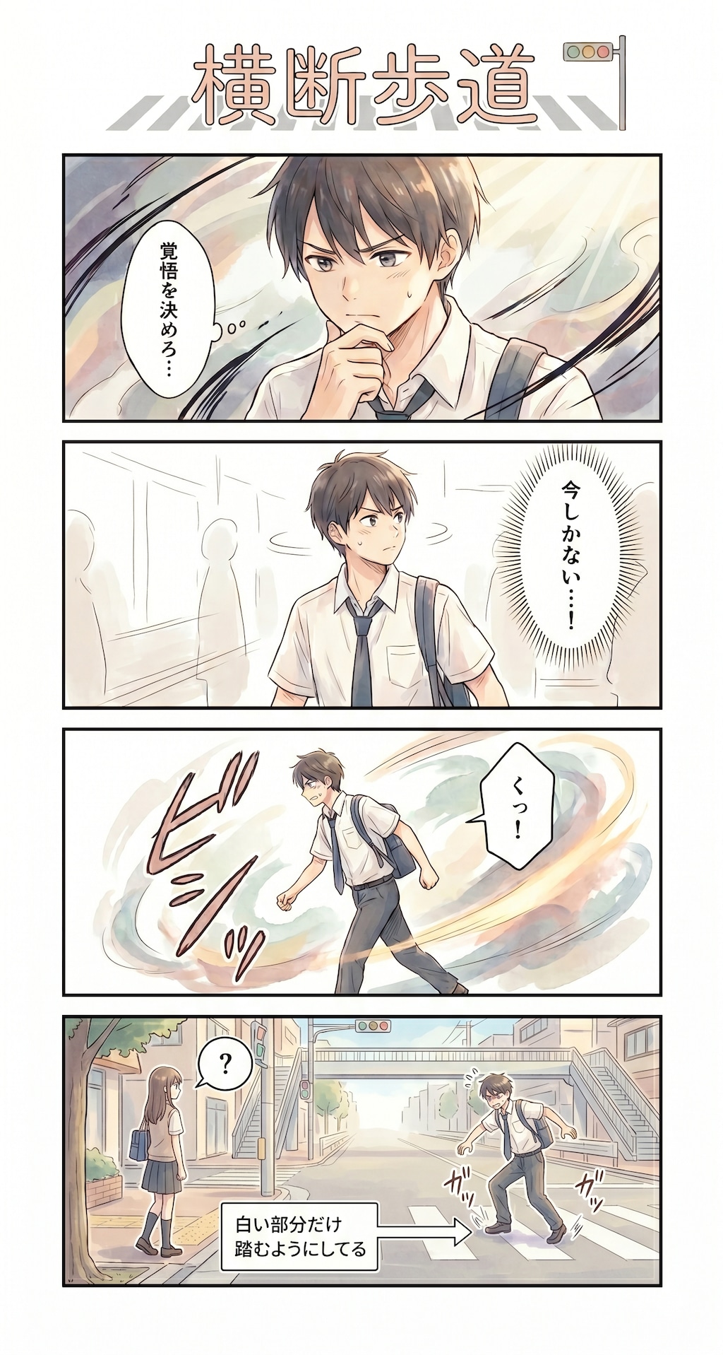 #10 ゆる日常4コマ「横断歩道」