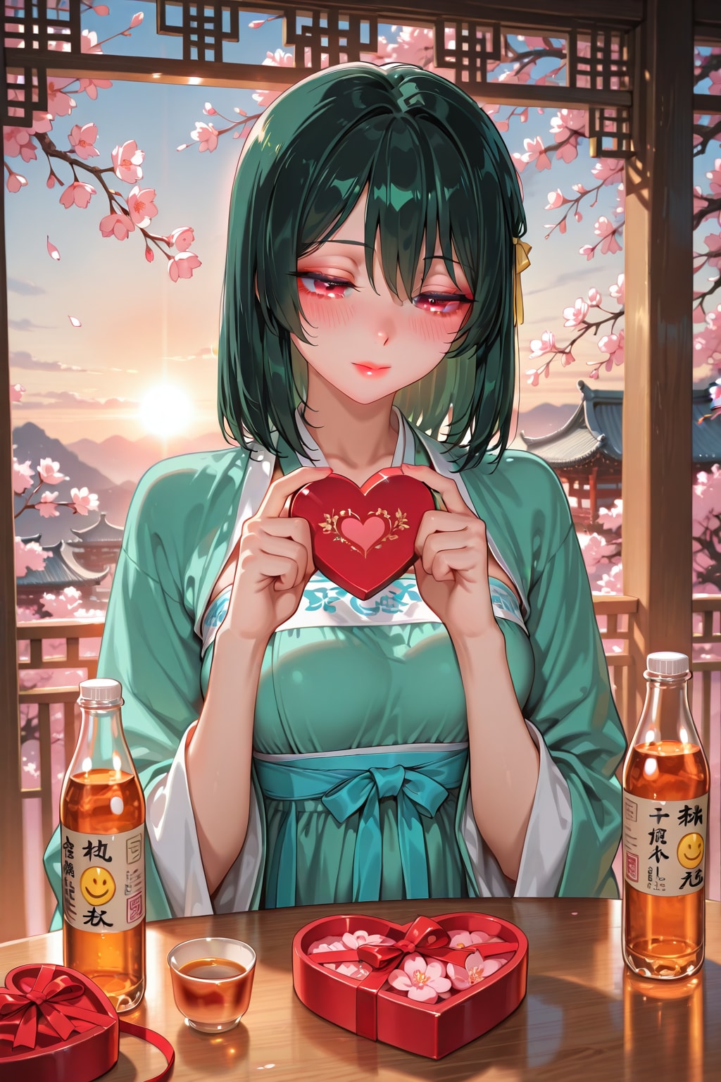 漢服の栞子と桃の花(ちちぷい版)