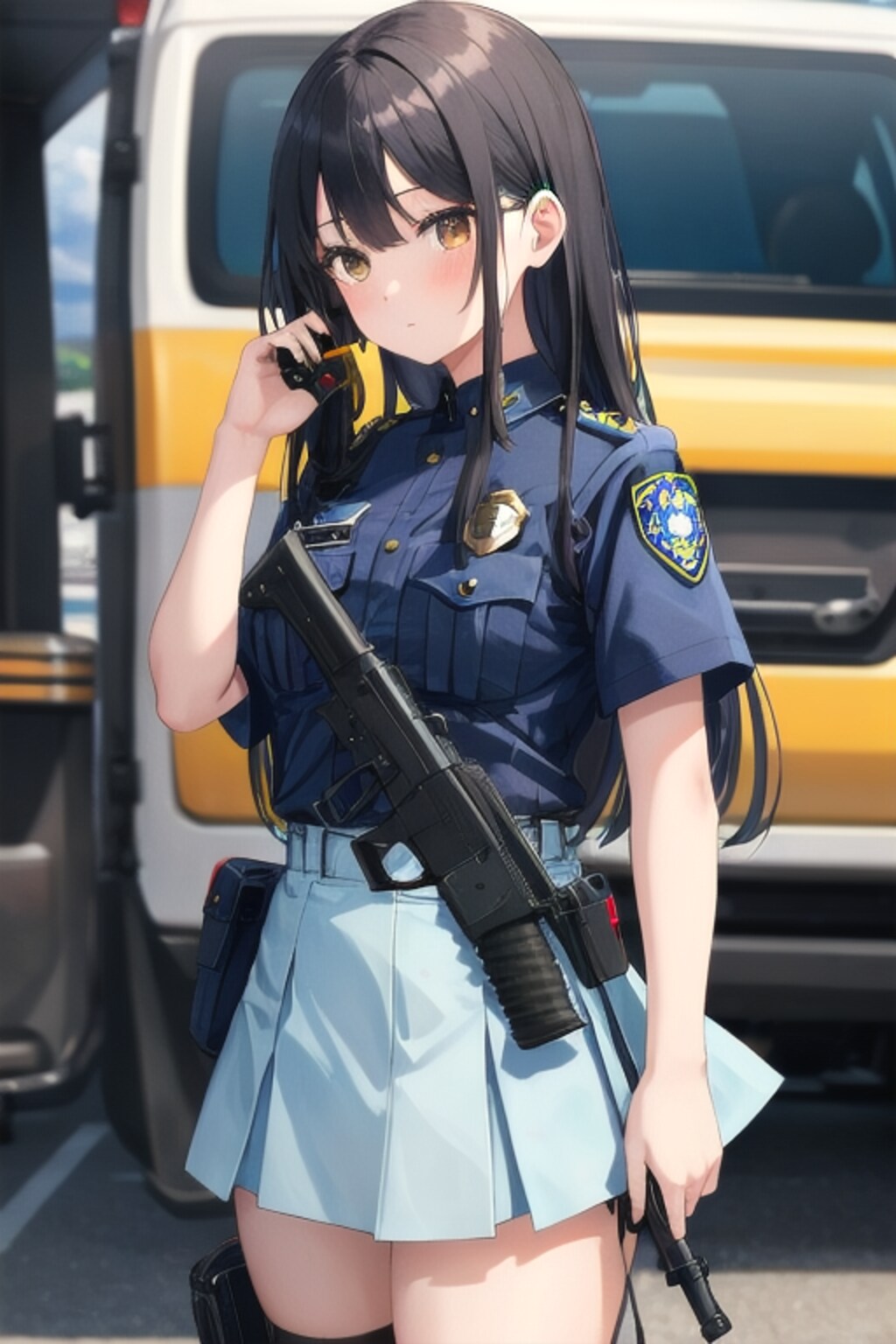女子警官の銃持ち画像試作1