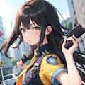 女子警官の銃持ち画像試作1 7枚目