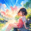 水際の少女 3枚目