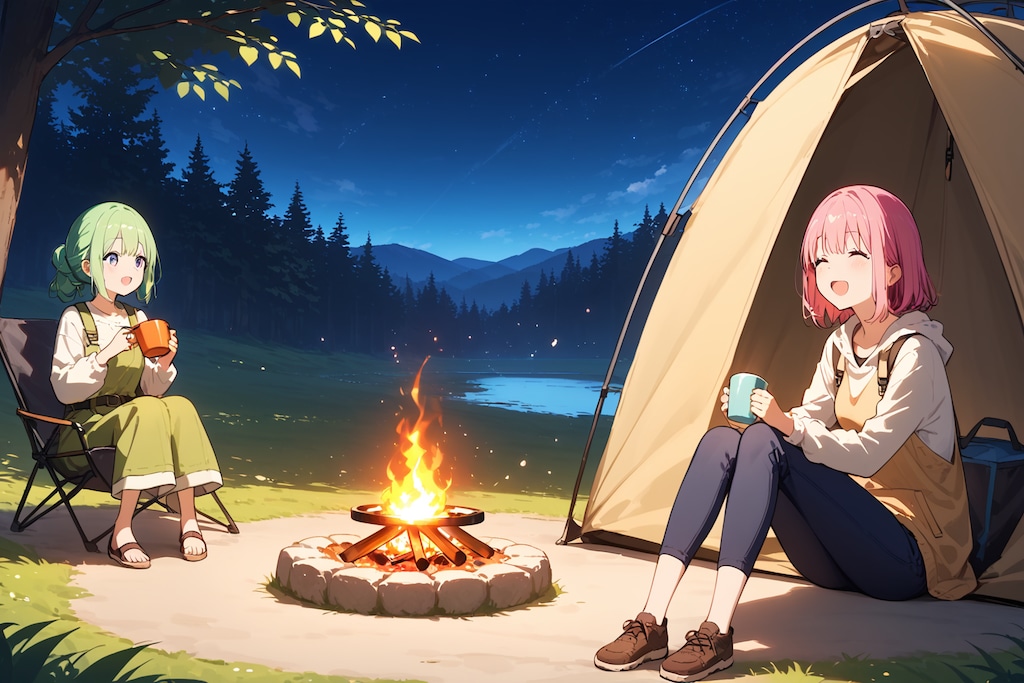 🌙夜のキャンプ🏕