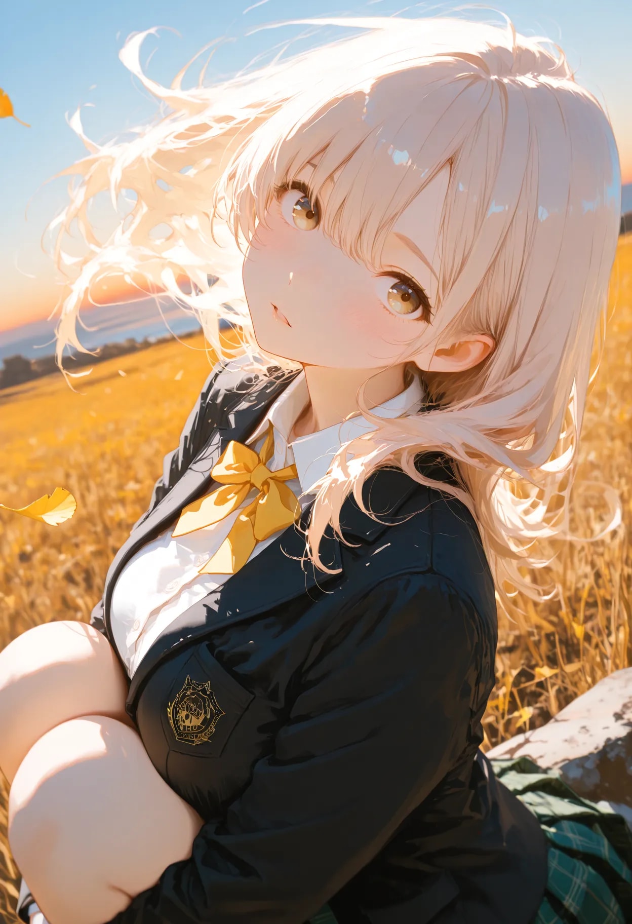 夕日に染まる頬 | の人気AIイラスト・グラビア