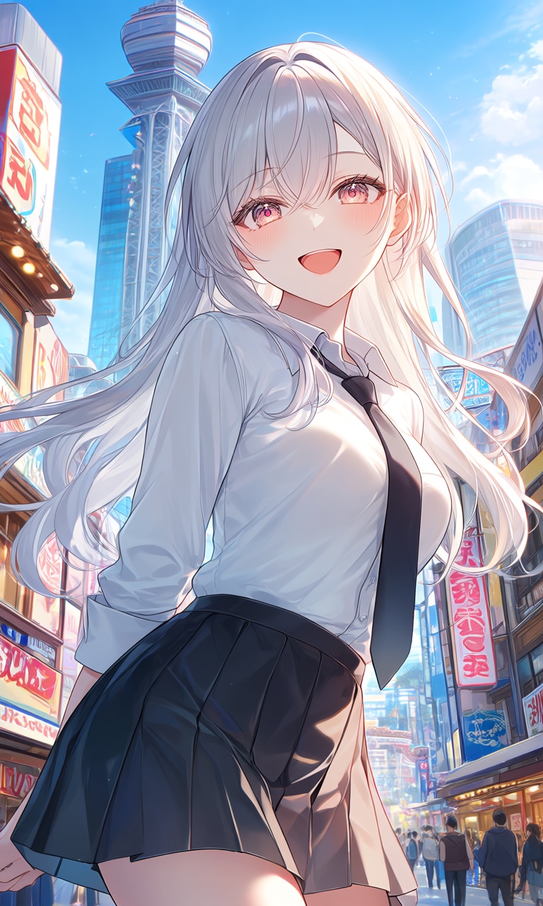 微笑んで