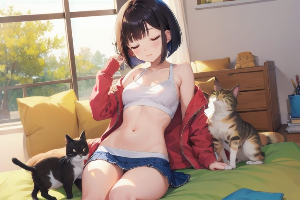 猫に嫉妬しています！💢