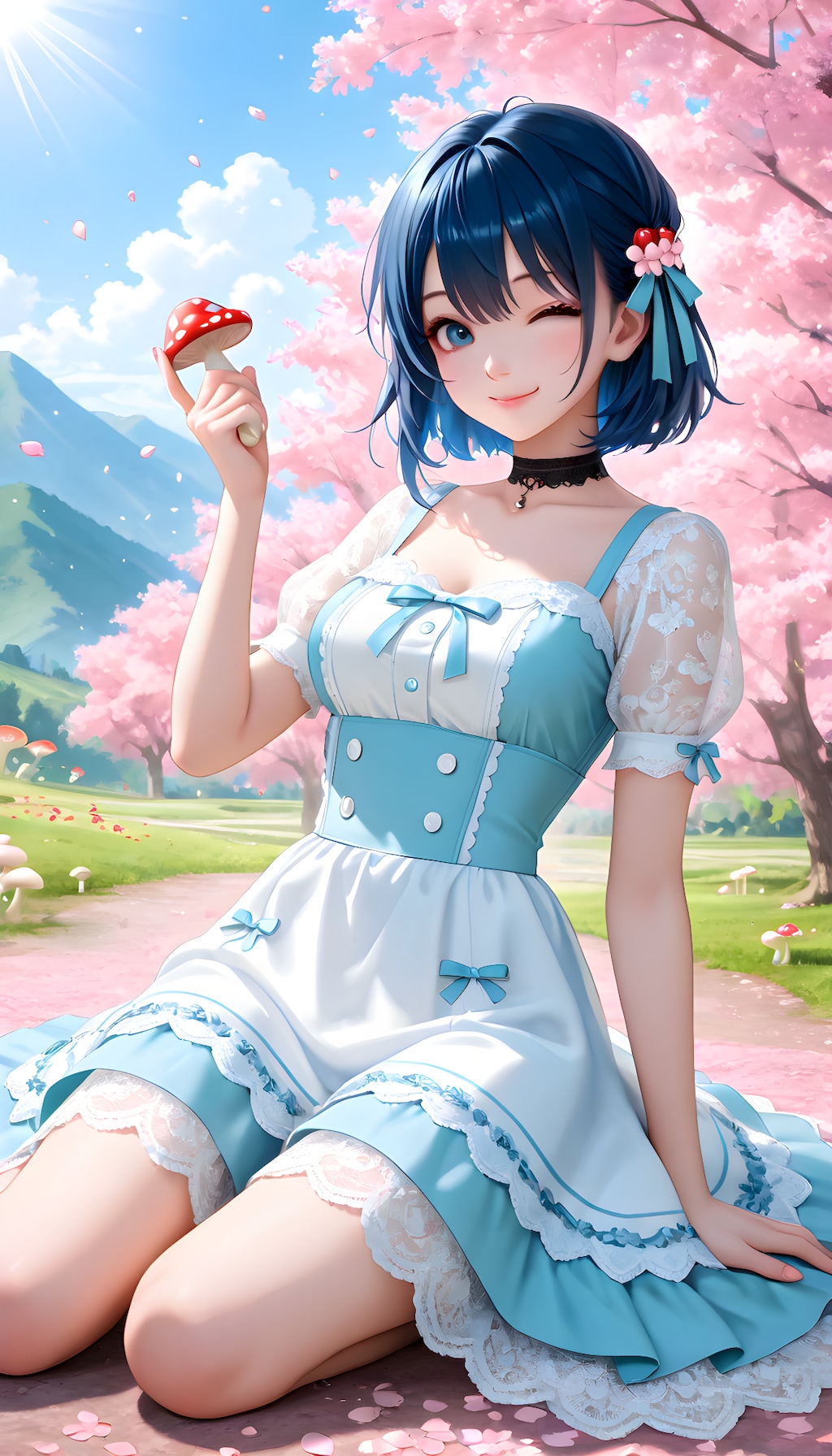 「眞琴っちゃん」とキノコの「春色コーデ」A-02-2