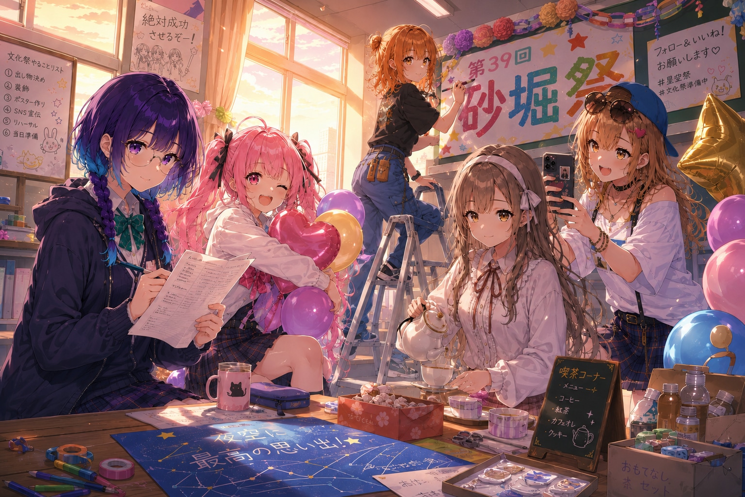 砂堀高等学校女子2年生ズ① | の人気AIイラスト・グラビア