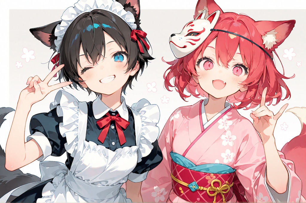 【コラボ】黒狐に赤狐 (Armaさんの紗奈さん)