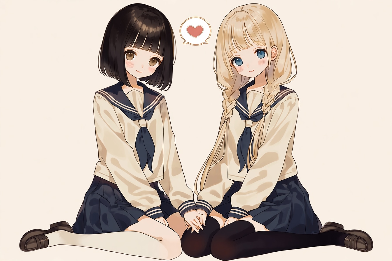 二人のJK284 | の人気AIイラスト・グラビア