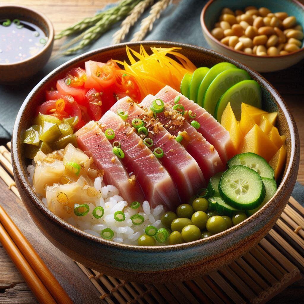 カツオのスタミナ漬け丼