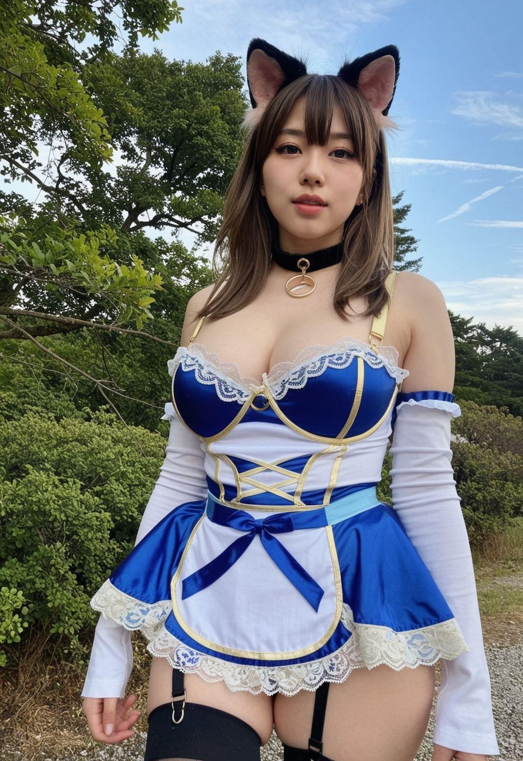 青ドレス猫耳